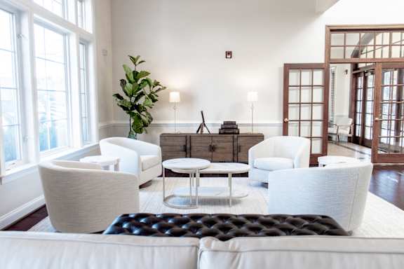 Modern living room at Broadlands Apartments, Virginia